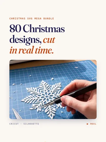80 Christmas designs, cut in real time.