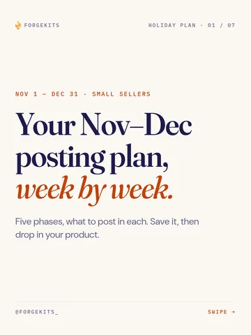 Your Nov–Dec posting plan, week by week.