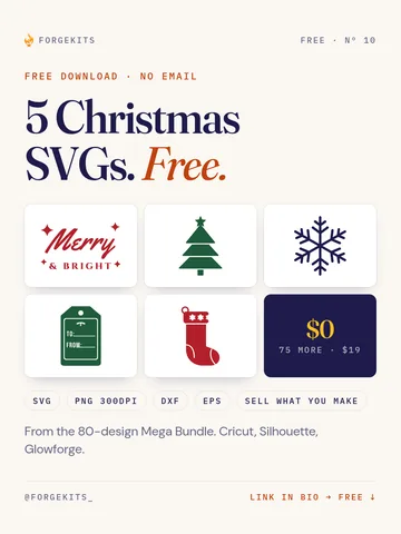 5 Christmas SVGs. Free.
