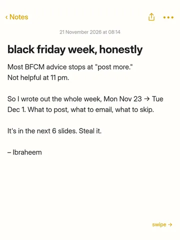 Black Friday week, day by day.
