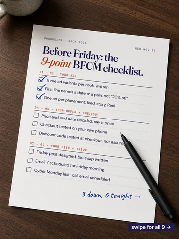 Before Friday: the 9-point BFCM checklist.
