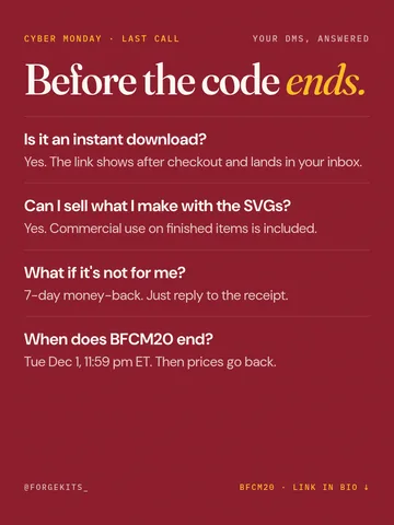 Last call. BFCM20 ends Tuesday.