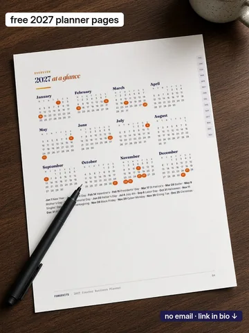 Free 2027 planner pages.