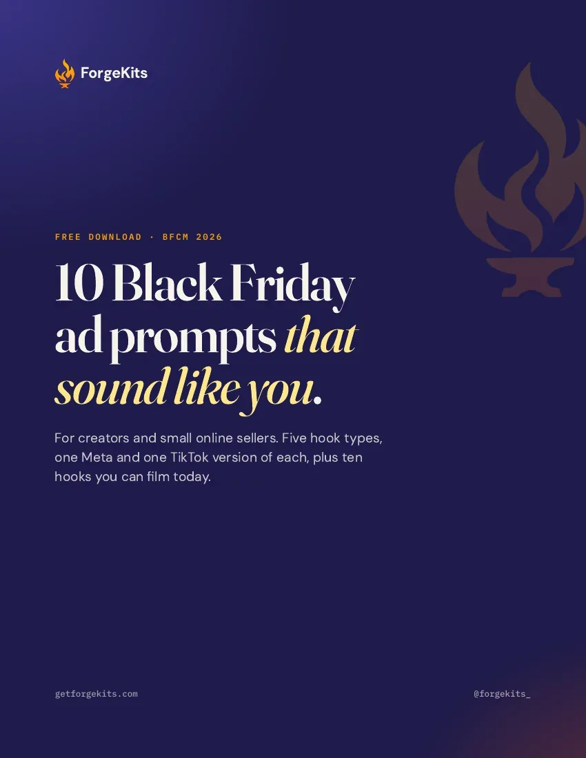 Cover of the free PDF: 10 Black Friday ad prompts